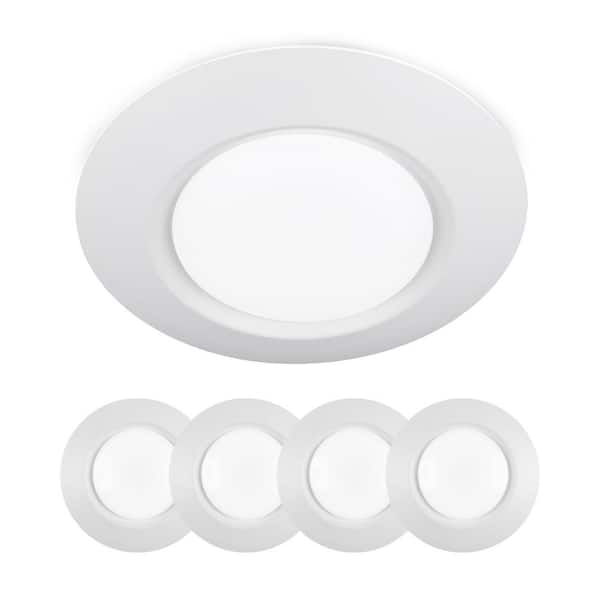 WAC Lighting I Can't Believe It's Not Recessed 7.5 in. 1-Light White LED Flush Mount (4-Pack)