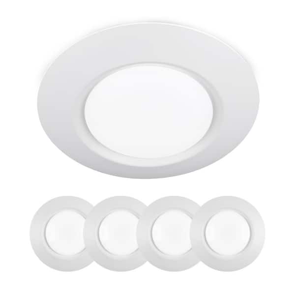 I Can't Believe It's Not Recessed 7.5 in. White Selectable LED Flush Mount (4-Pack)