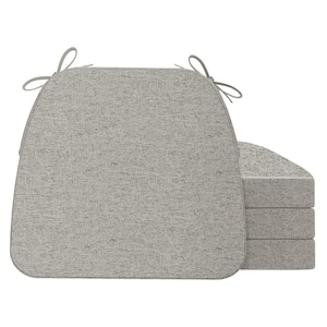 16 in. x 17 in. Trapezoid Indoor Seat Cushion Dining Chair Cushion in Khaki Gray (4-Pack)