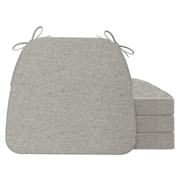 AAAAAcessories 16 in. x 17 in. Trapezoid Indoor Seat Cushion Dining Chair Cushion in Khaki Gray (4-Pack)