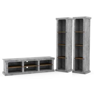 Frankee 71 in. Gray TV Stand Fits TV's up to 82 in. with 2-TV Tower