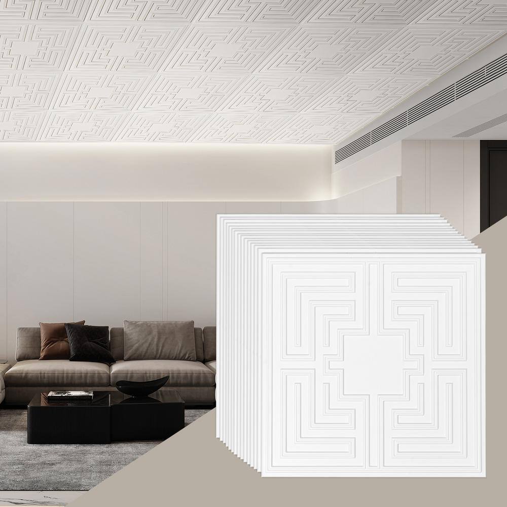 VEVOR Ceiling Tiles, 12-Pack 24 in. x 24 in., Drop Ceiling Tiles Premium PVC Sheet (48 sq. ft.)