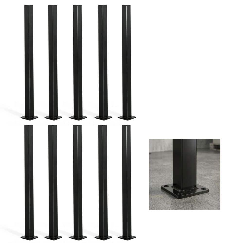 2in. x 2in. x 3ft. Black Steel Fencing Border Post with Base Plate and Cap (10-Pack) price history on PriceWatchPro