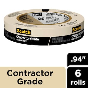 Scotch 0.94 in. x 60.1 Yds. Multi-Surface Contractor Grade Tan Masking Tape (6 Rolls)