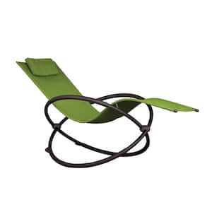 Orbital Charcoal Steel Frame Outdoor Acrylic Mesh Lounge Chair in Green