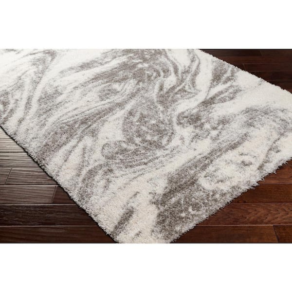 Cloudy Shag Khaki/Cream 8 ft. x 10 ft. Indoor Area Rug
