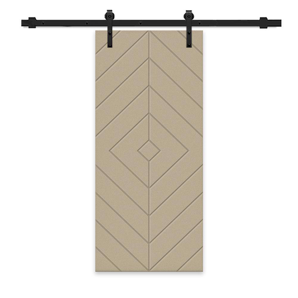 Diamond 30 in. x 84 in. Fully Assembled Unfinished MDF Modern Sliding Barn Door with Hardware Kit price history on PriceWatchPro