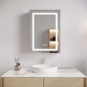 26 in. W x 20 in. H Rectangular Bathroom Medicine Cabinet with Mirror and LED Lights, Anti-Fog, Waterproof