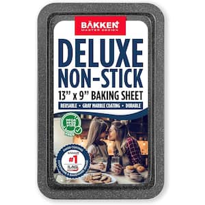 Nonstick Gray Coating, 13.18'' x 8.66'' Commercial Grade Carbon Steel Cookie Sheet, Gray Marble