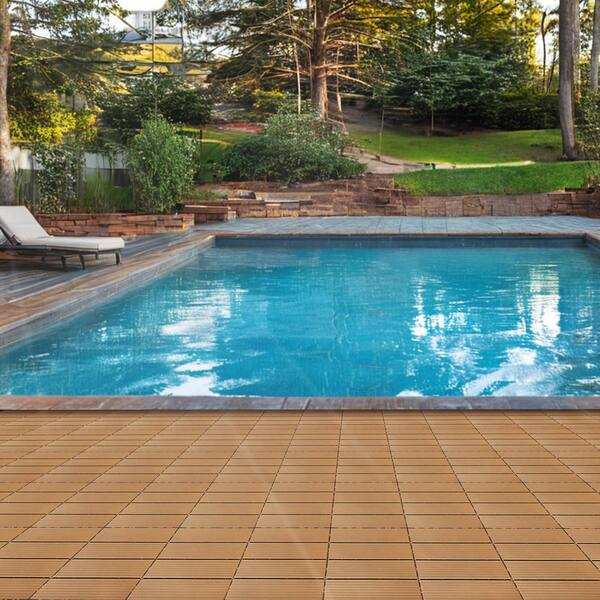 Tidoin Outdoor 1 ft. x 1 ft. Composite Deck Tile in Wood(35 Per Box)