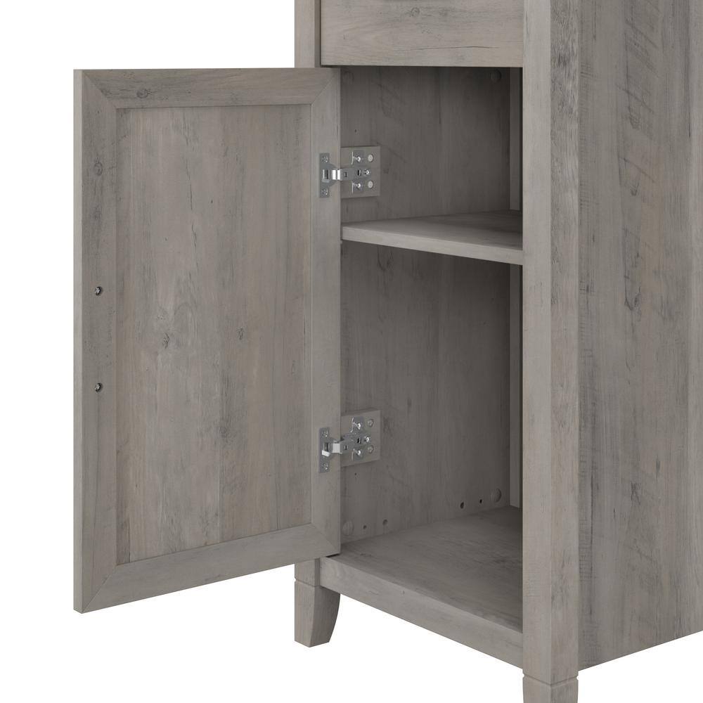 Driftwood Gray Tall Adjustable Bookcase Cabinet with Doors