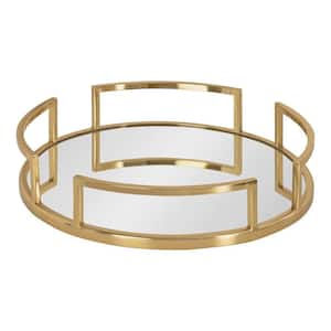 Gohana 3.20 in. H x 16.00 in. W Gold Decorative Tray