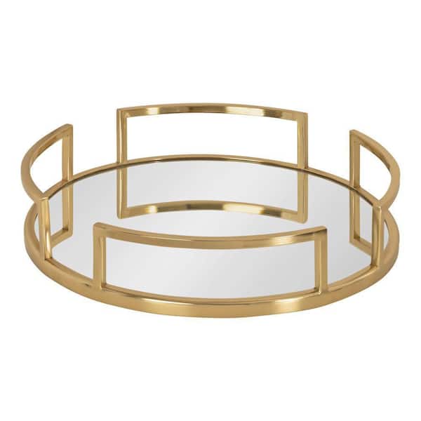 Kate and Laurel Gohana 3.20 in. H x 16.00 in. W Gold Decorative Tray