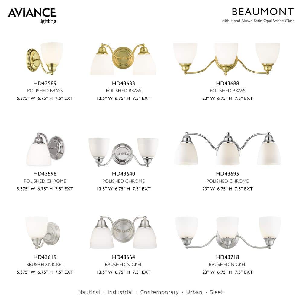 Elegant Brushed Nickel 2-Light Vanity with Satin Opal White Glass
