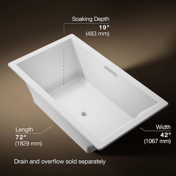 KOHLER Underscore 72 in. x 42 in. Rectangular Soaking