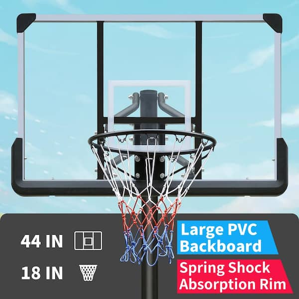 7.5 ft. to 10 ft. Height Adjustable Outdoor Basketball Hoop 44 in. Bac