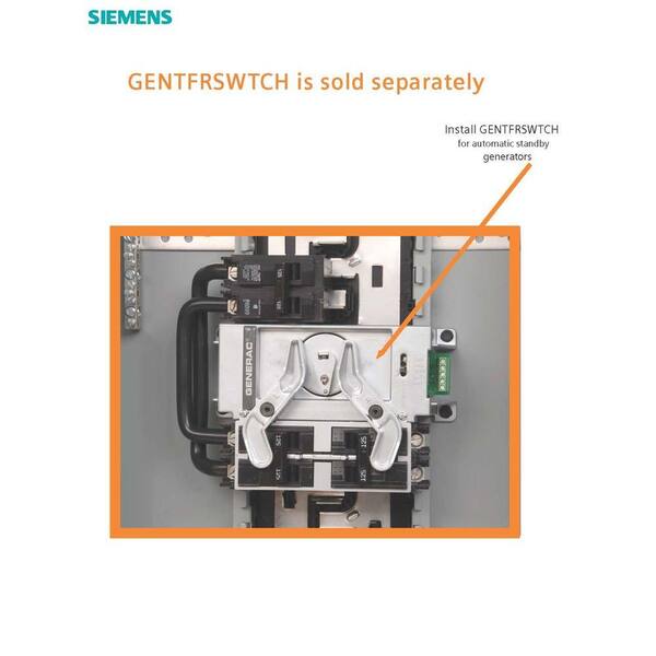 SIEMENS GENTFRSWTCH Automatic Transfer Switch For Use In SIEMENS Genready Load Center 