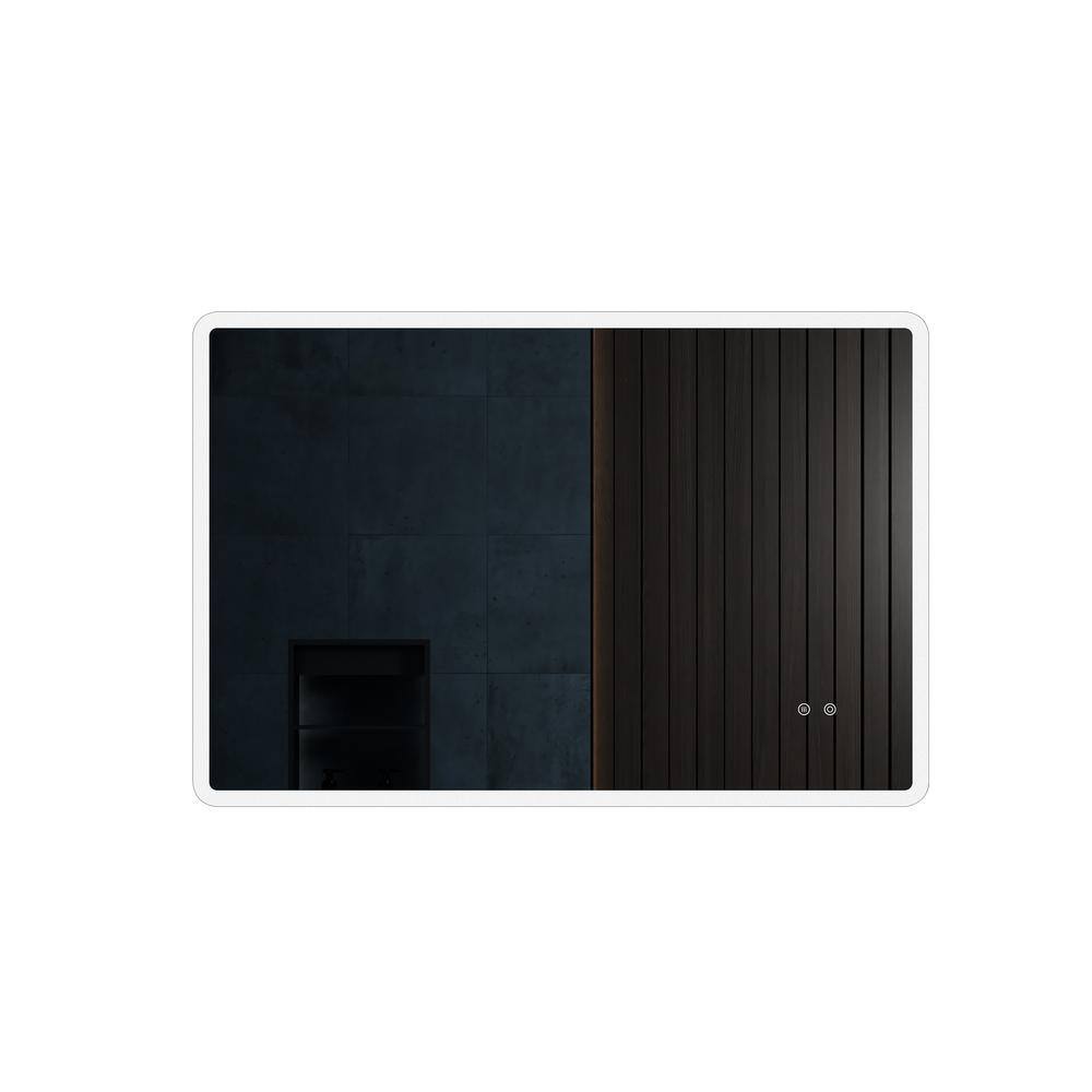 35 in. W x 31.5 in. H LED Rectangular Framed Wall Bathroom Vanity Mirror in