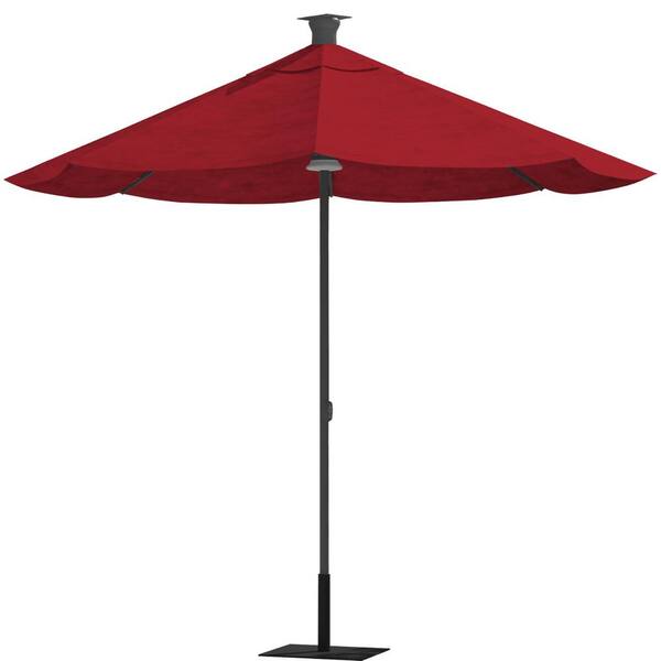 HomeRoots 9 ft. Market Patio Umbrella in Cherry Red