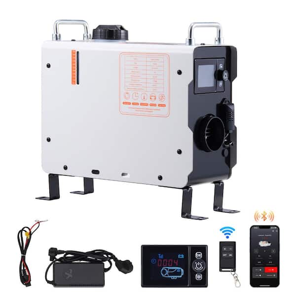 2KW Diesel Heater, 27296 BTU White Disel Utility Forced Air Diesel Portable Corded Space Heater With Bluetooth Remote