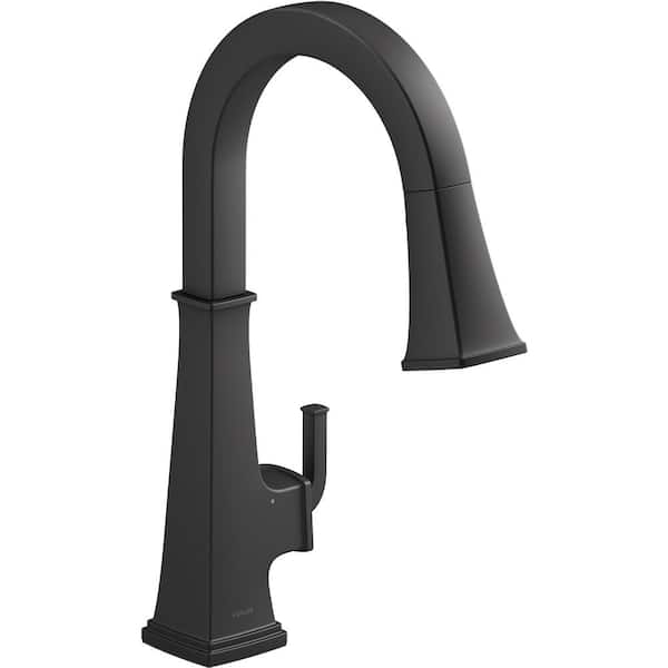 KOHLER Riff Single-Handle Touchless Pull Down Sprayer Kitchen Faucet in Matte Black