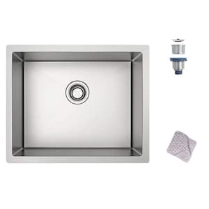 28 in. Undermount Single Bowl Stainless Steel Kitchen Sink with Accessories