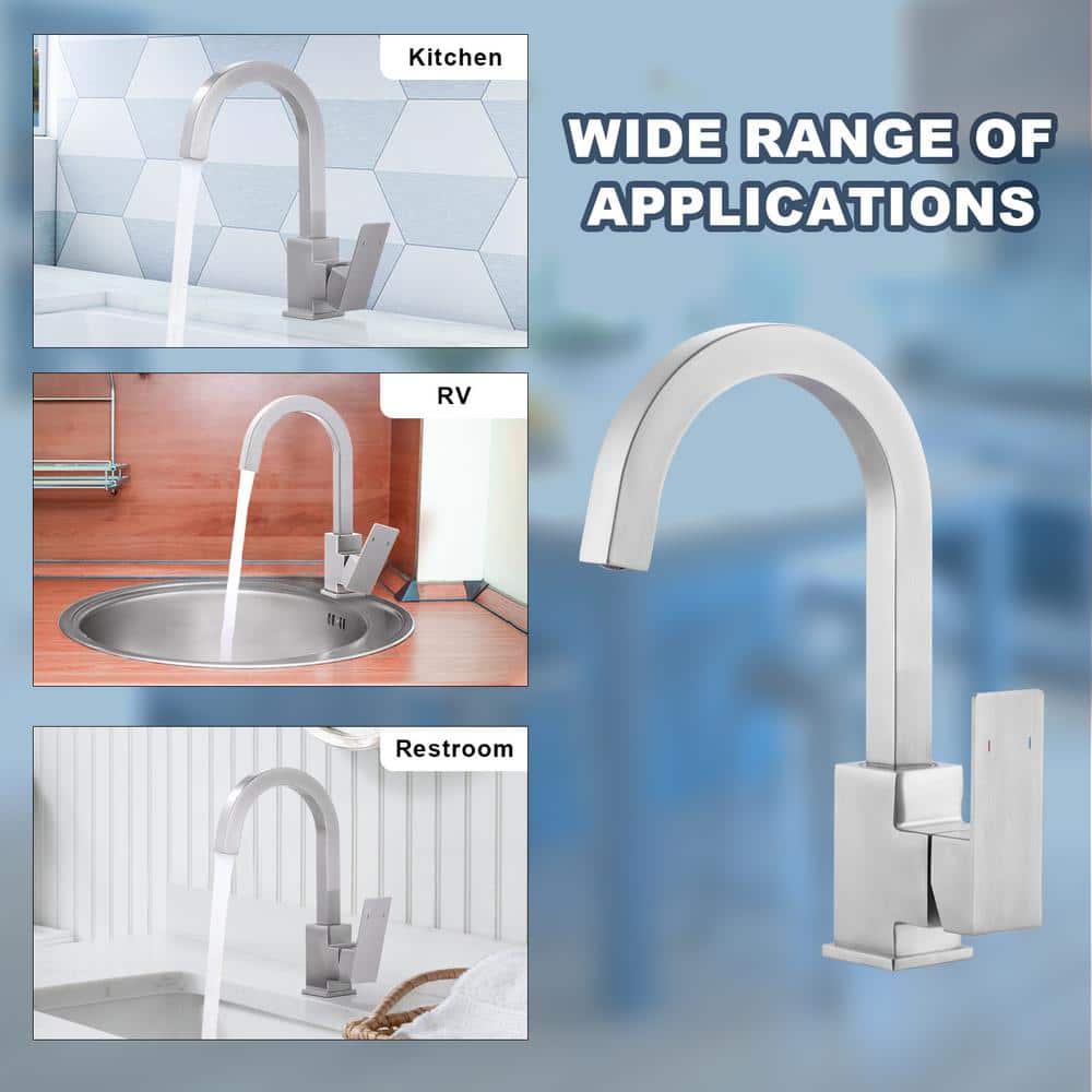Brushed Nickel Single Handle Bar Faucet with Ceramic Valve