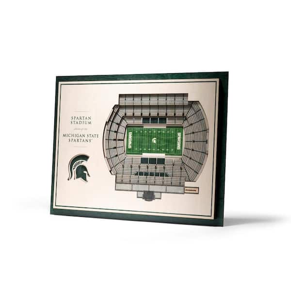 NCAA Michigan State Spartans 5-Layer Stadiumviews 3D Wooden Wall Art