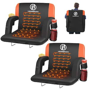 Liusey Orange 25 in. W Outdoor Heated Stadium Seats for Bleachers Backs and Cushion Wide(2-Pack)