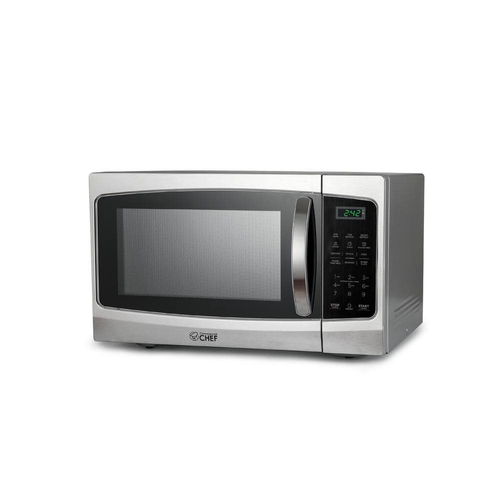Commercial CHEF 20.5 in. Width 1.3 cu. ft. Stainless Steel 1000-Watt Countertop Microwave Oven, Silver -  CHM13MS6