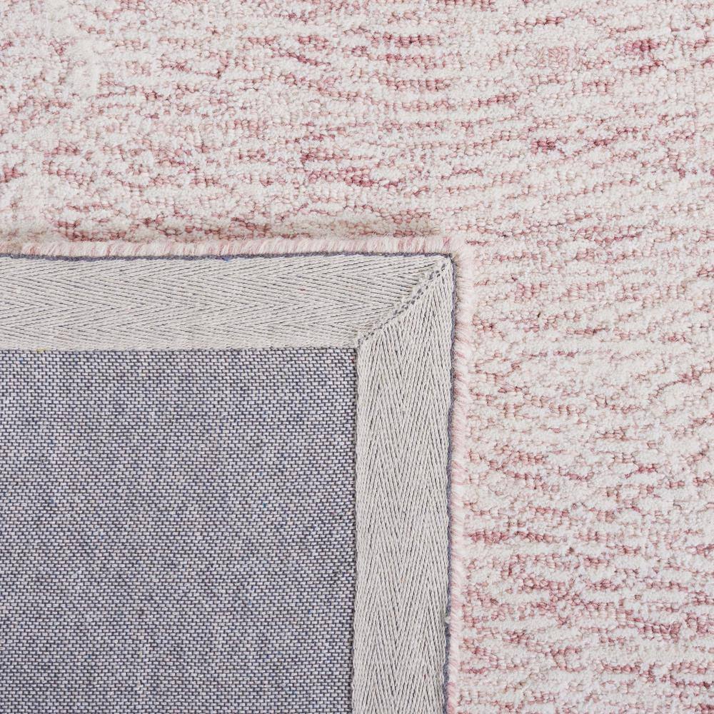 Ivory and Pink Hand-Tufted Wool Floral Square Rug