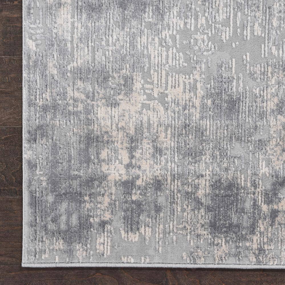 Ivory & Silver Hand-Knotted Synthetic 2'2" x 7'6" Runner Rug