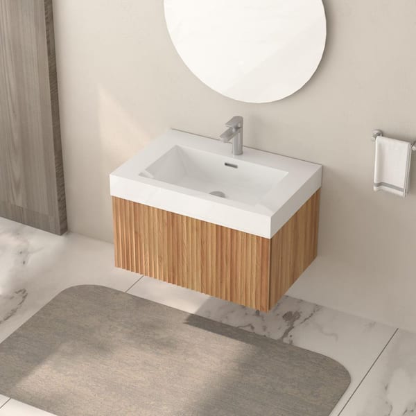 Millwood Pines Meuble-lavabo Mural Simple 47,2 Po Avec Plateau En Gel Avy C100513313