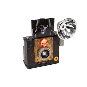 9.5 in. Battery Operated Lighted Animated Halloween Camera with Sound and Motion Sensor