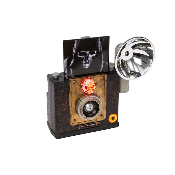 GERSON INTERNATIONAL 9.5 in. Battery Operated Lighted Animated Halloween Camera with Sound and Motion Sensor