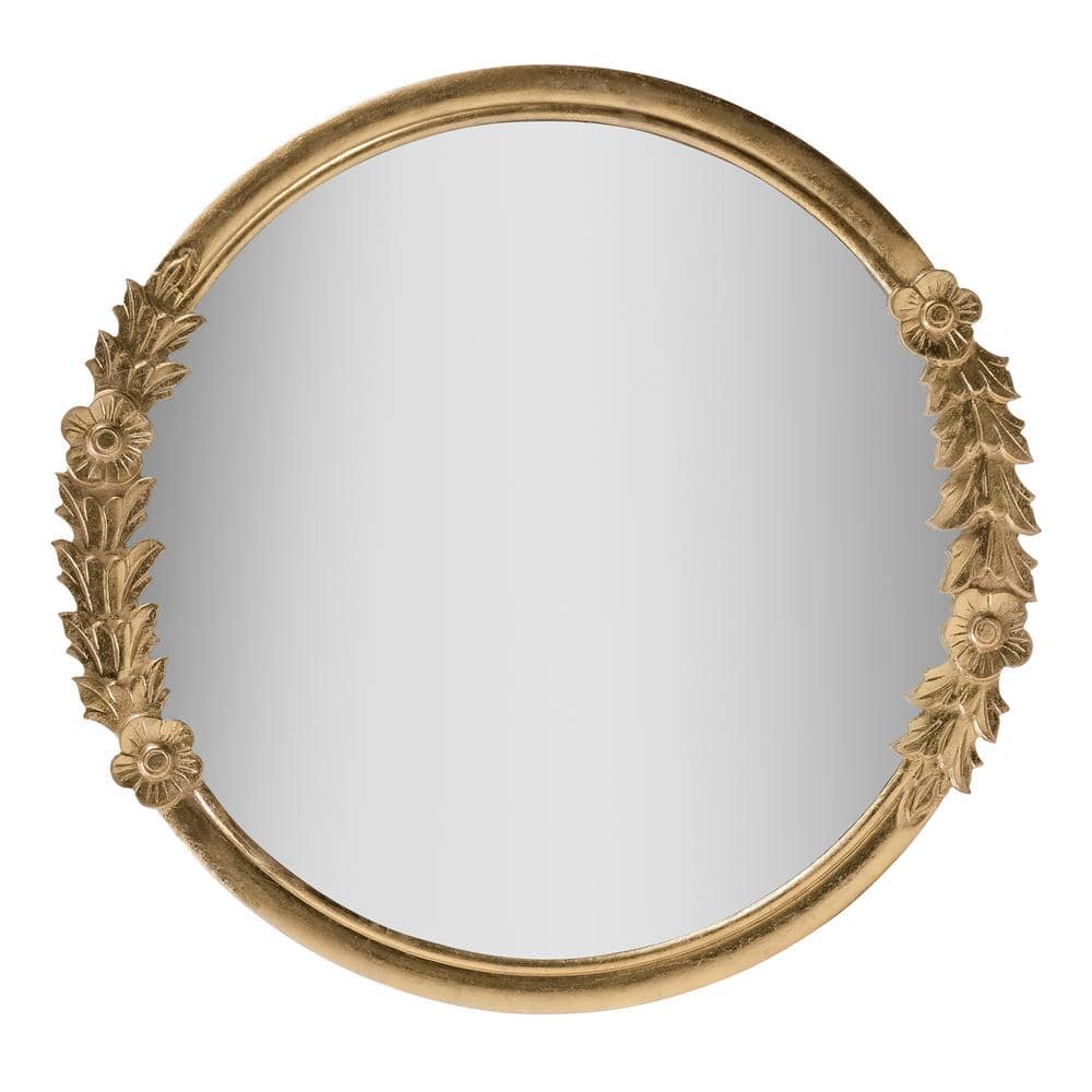 Habitat 27.5 in. x 26.5 in. Pippet Gold Framed Round Decorative Mirror MR3634W The Home Depot