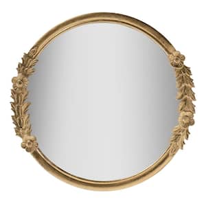 27.5 in. x 26.5 in. Pippet Gold Framed Round Decorative Mirror