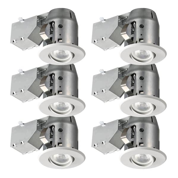 Commercial Electric LED Directional 3 in. White Recessed Kit 6 Pack