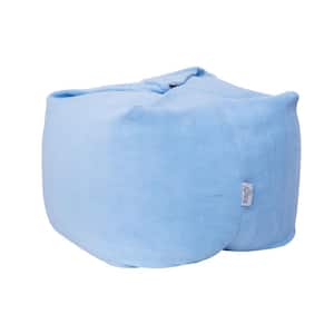 Magic Pouf Blue Microplush Bean Bag Chair Convertible Ottoman/Floor Pillow