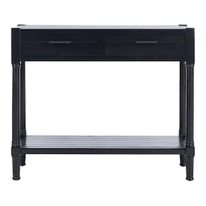 Filbert 35.5 in. Black 2-Drawer Console Table