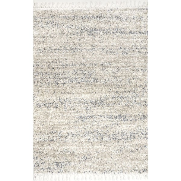 Brooke Shag Tasseled Beige 8 ft. x 11 ft. Area Rug