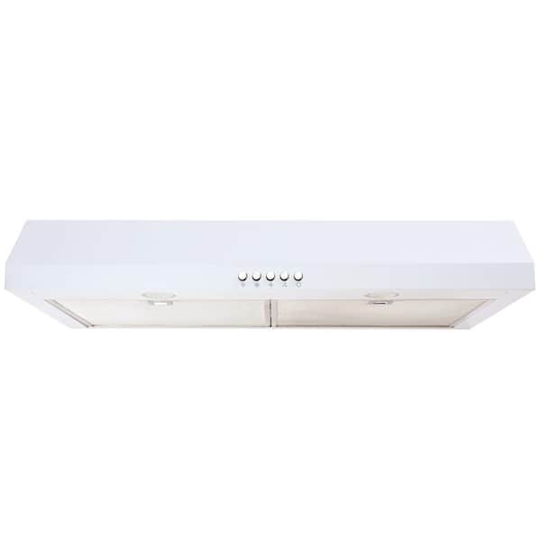 Vissani Caprelo 30 in. 320 CFM Convertible Under Cabinet Range Hood in White with LED Lighting and Charcoal Filter