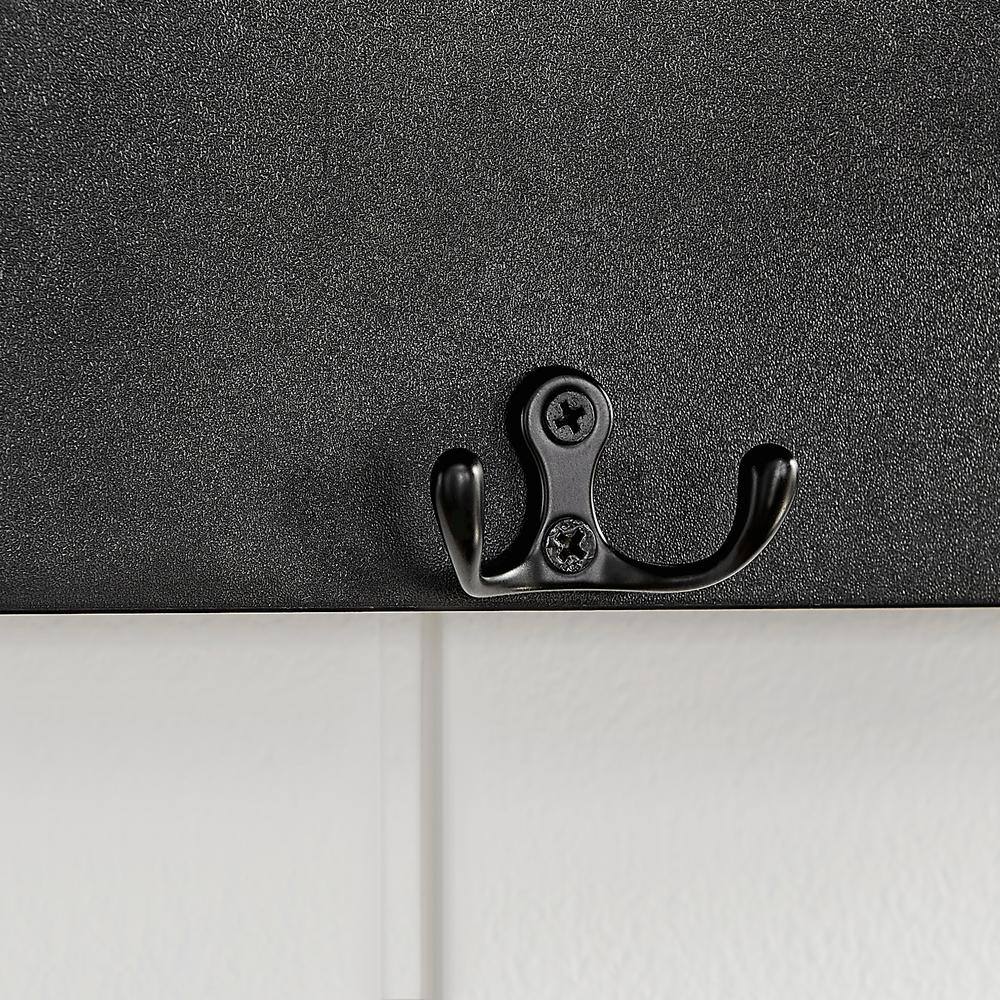 Black Wall Mounted Entryway Coat Rack with Shelf and Hooks