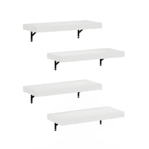 Tanna 1.65 in. Tall White Texture Wood Floating Bookcase (Set of 4)