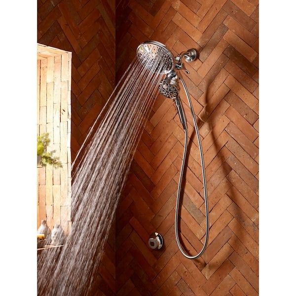 Attract with Magnetix 6-Spray 6.75 in. Dual Wall Mount Fixed and Handheld Shower Head 1.75 GPM in Chrome