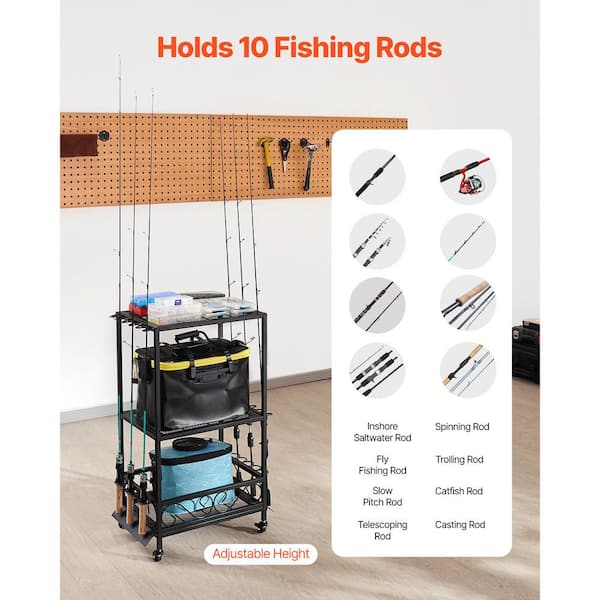 box for fishing pole RPD Vertical Tackle Storage Tray Boat & Organizer Slot Kit 5 to attach to a T SKYSHALO Mobile Fishing Rod Rack