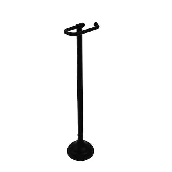 Allied Brass European Style Freestanding Toilet Paper Holder in Matte Black