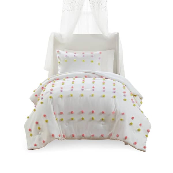 Intelligent Design Kids Elsie 3-Piece Pink Multi Polka Dots Polyester Full/Queen Comforter Set