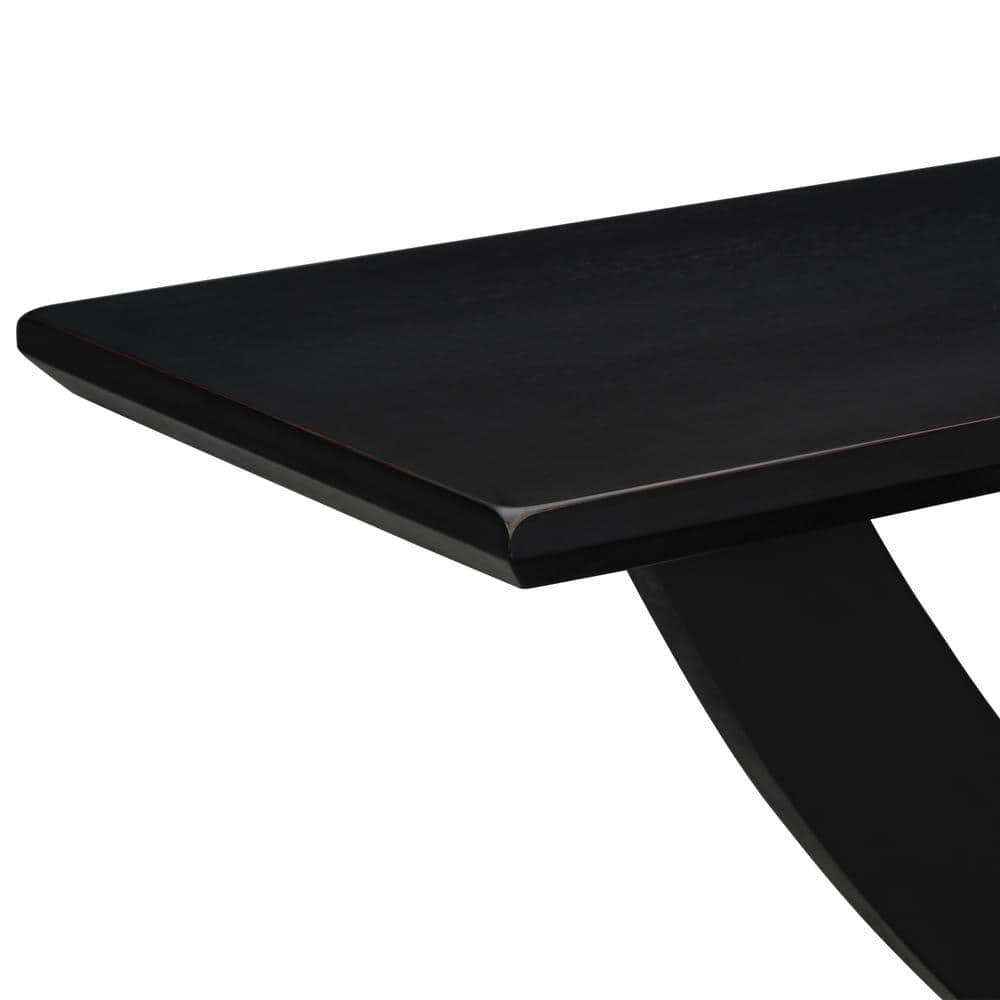 Haven 57" Black Acacia MDF Cross Leg Console Table