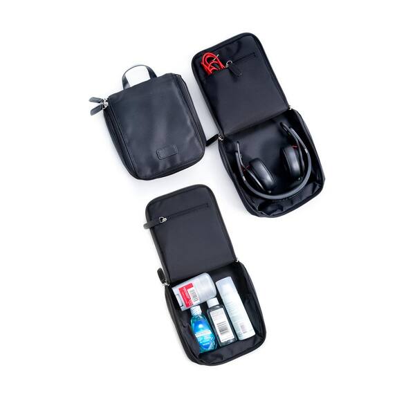 BEY-BERK Nylon Travel Case in Black